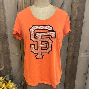47 Brand San Francisco Giants MLB Orange Graphic Tee Shirt Women’s Large